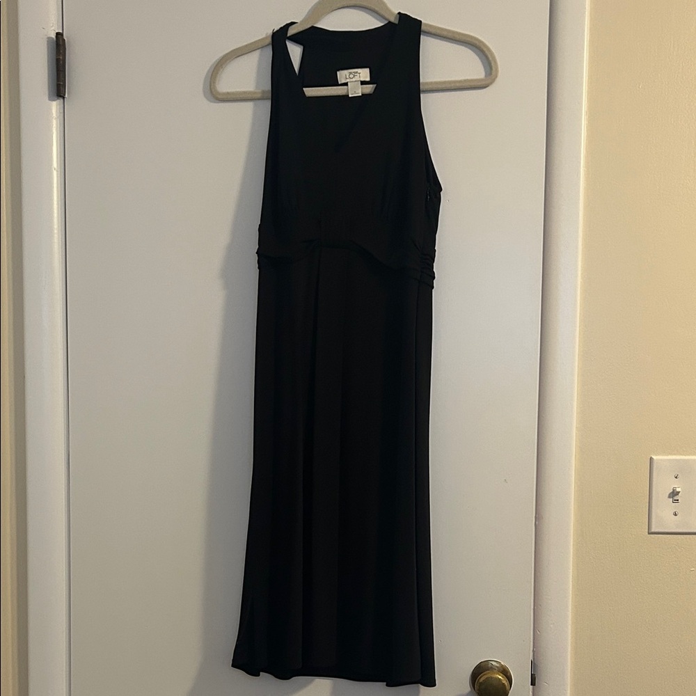 Ann Taylor Loft Black Midi Dress